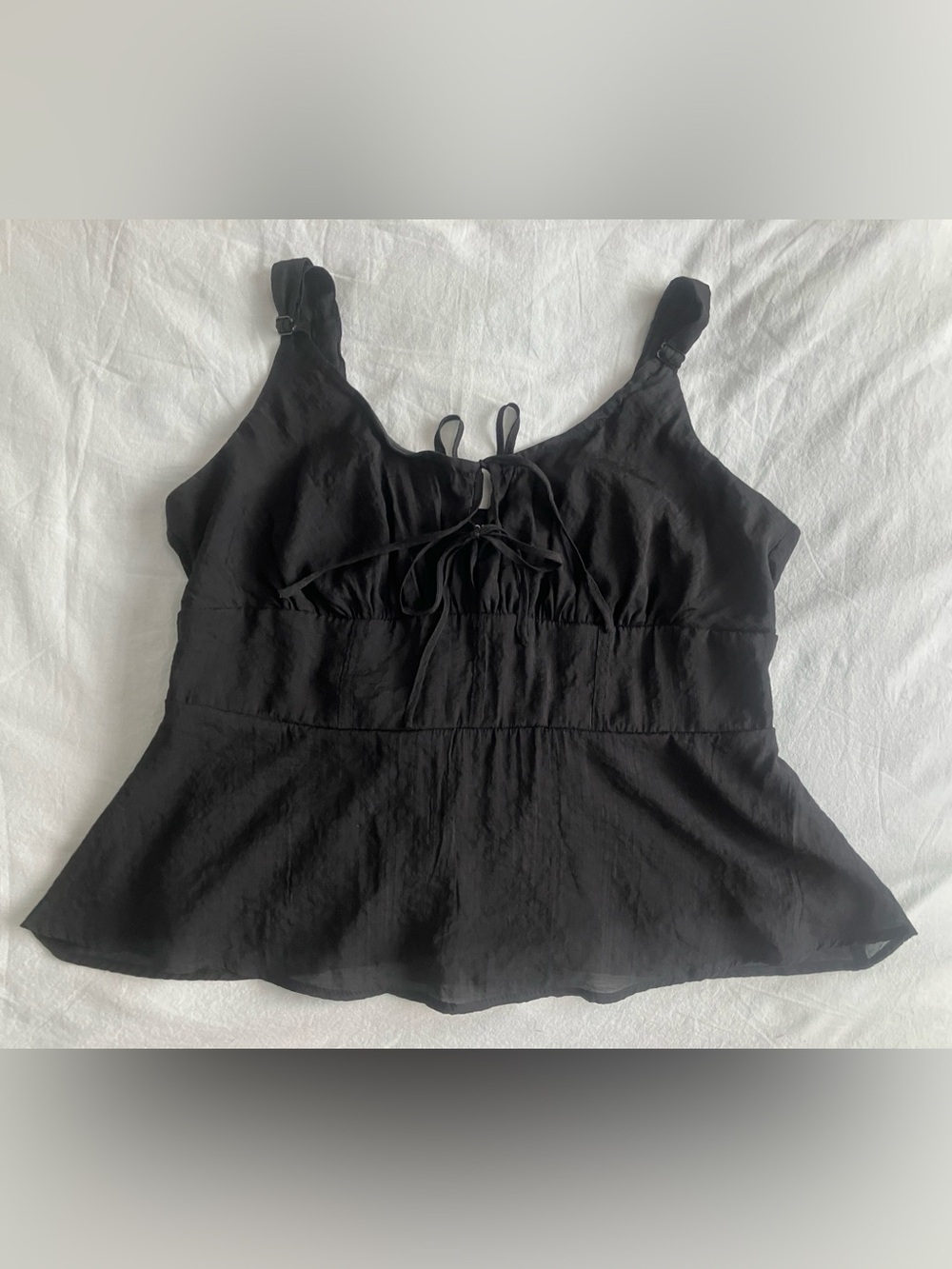 Torrid Peplum Soft Rayon Corset Top – Size 00/10 – Deep Black – NWT